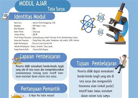 Modul Ajar Ipa Kelas Kurikulum Merdeka Tata Surya Materi Kimia