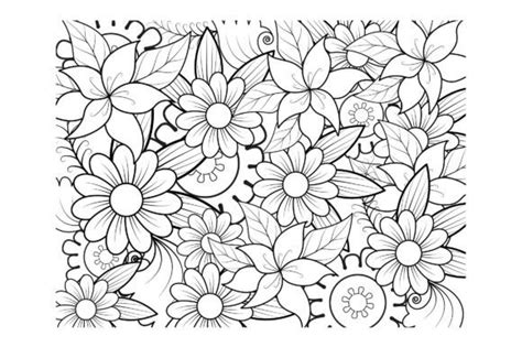 Floral Coloring Page Book For Adults Graphic By Stromgraphix · Creative Fabrica