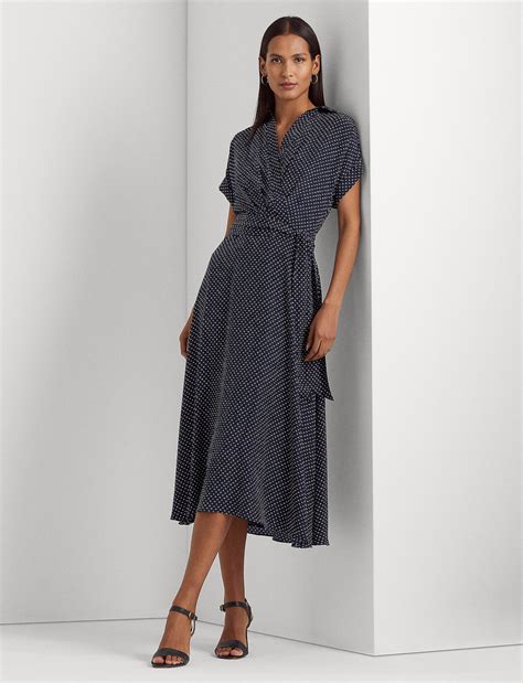 Lauren Ralph Lauren Polka Dot Crepe Dress