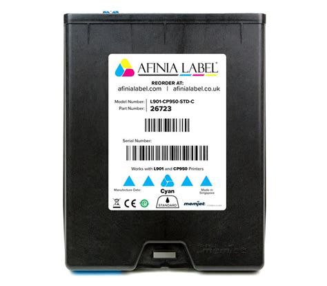 Afinia L901 CP950 Cyan Ink Cartridge Color Labels And More Inc