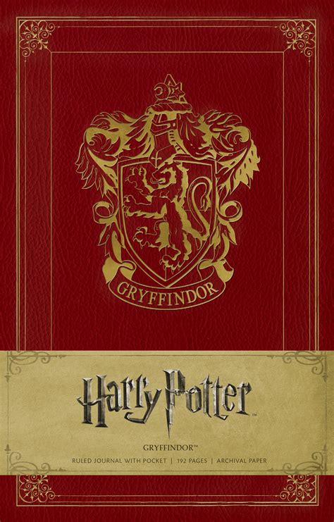 HARRY POTTER CARNET LIGNÉ AVEC POCHETTE GRYFFONDOR