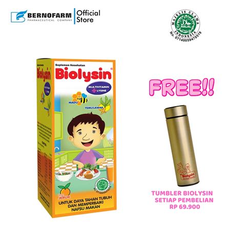 Jual Biolysin Syrup Multivitamin Anak Rasa Orange 60 Ml Shopee