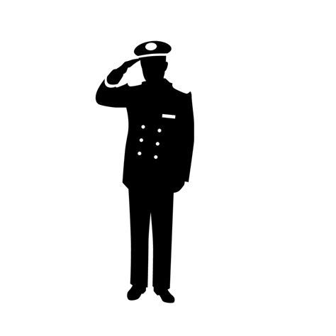 Silhouette Police Officer Photography Salute Silhouette Png Download