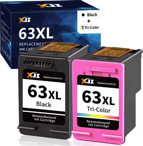 Xji Remanufactured Ink Cartridges Replacement For Hp Ink 63 Xl 63xl Black Tri