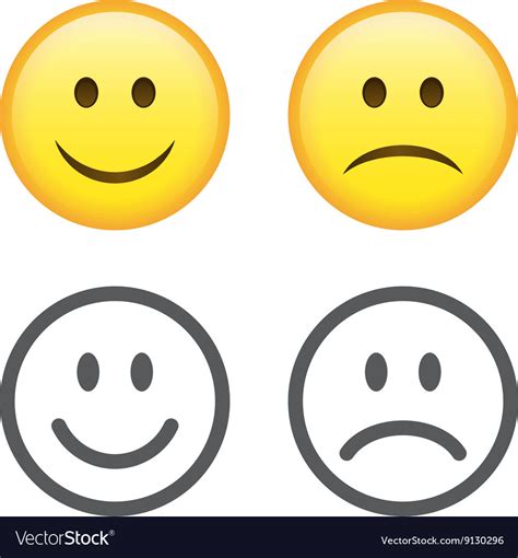 Happy And Sad Face Emoticon