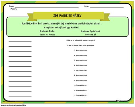 Pracovn List Identifikace Typu Konfliktu Storyboard