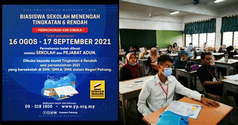 Permohonan BSM Biasiswa Tingkatan 6 Rendah RM600 Yayasan Pahang