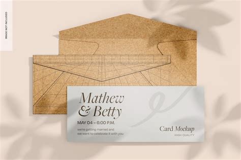 Enveloppes Kraft De Mariage à Paysage Avec Maquette De Carte PSD Premium