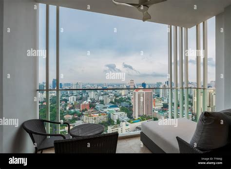 High Rise Apartment Balcony In Bangkok Thailand Stock Photo Alamy