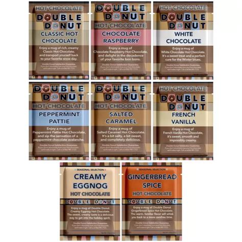 DOUBLE DONUT FLAVORED Hot Chocolate Packets Variety Pack 18 Count