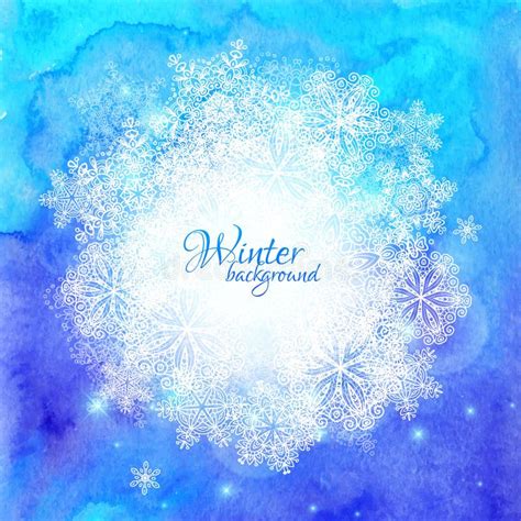 Winter Blue Watercolor Background Stock Illustrations Winter