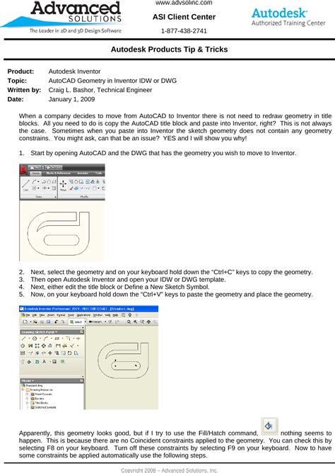 AutoCAD Geometry In Inventor IDW Or DWG 010109 Auto CADGeometry