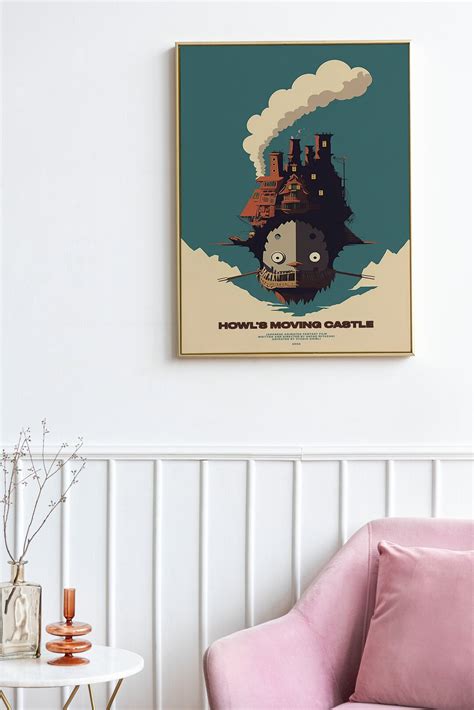 Howl's Moving Castle Minimalist Ghibli Poster, Studio Ghibli Art Print ...