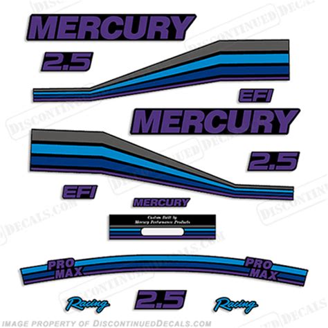 Mercury Promax Racing Reproduction Outboard Decal Kit 2 5 Boat Body