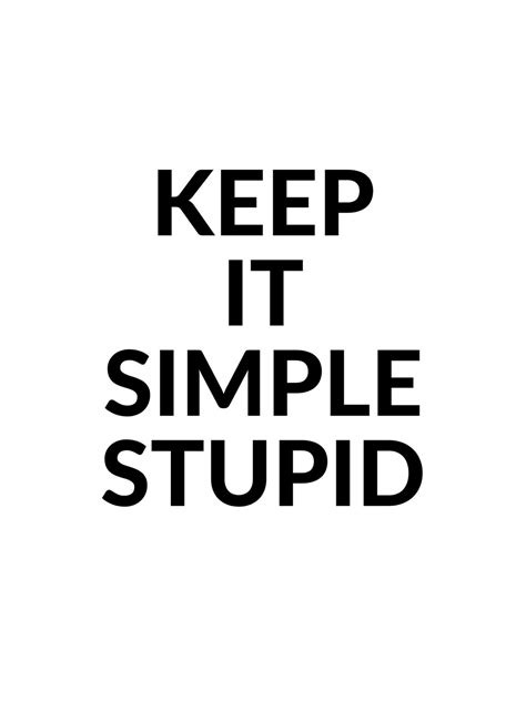 Keep It Simple Stupid Printable Inspirational Quote Etsy