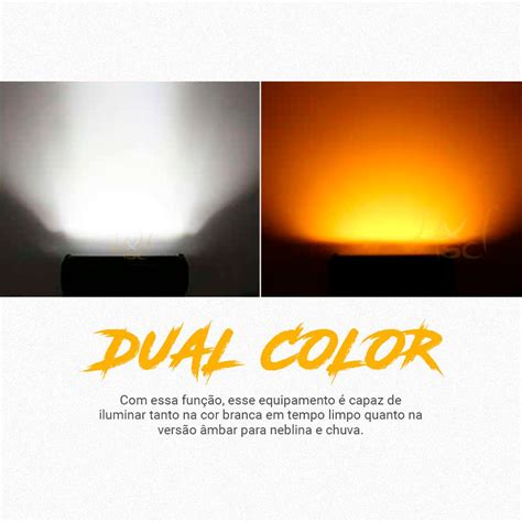 Farol Dual Color 60w Combo Neblina Milha 4000k 6000k 4x4sc