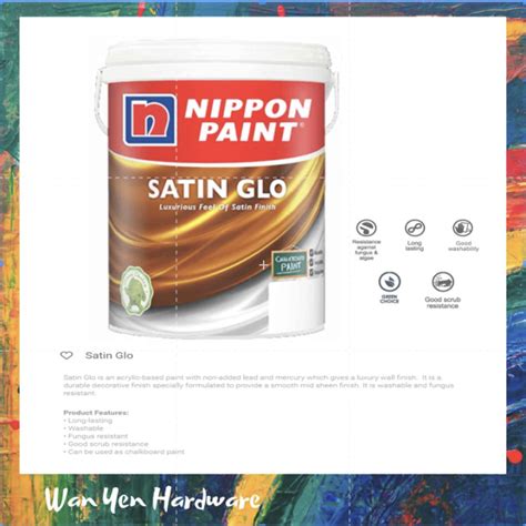 Nippon Satin Glo Brilliant White For Interior Litres Lazada