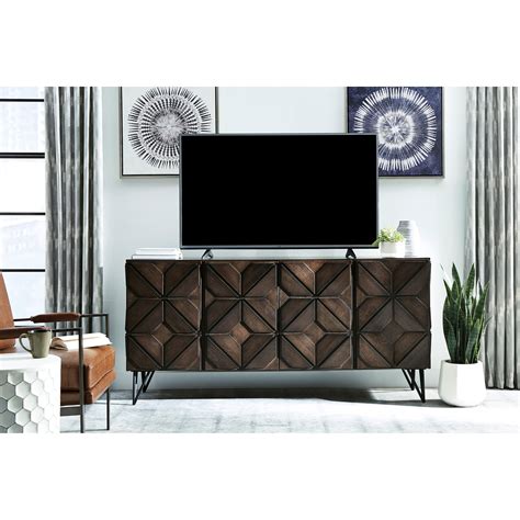 Signature Design By Ashley Chasinfield Contemporary Mango Wood Extra Large Tv Stand A1