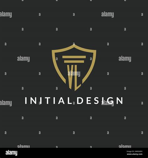 Vl Initial Monogram Logo With Pillar And Shield Style Design Ideas