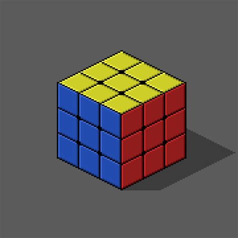 Creative Isometric Pixel Art of a Rubik's Cube