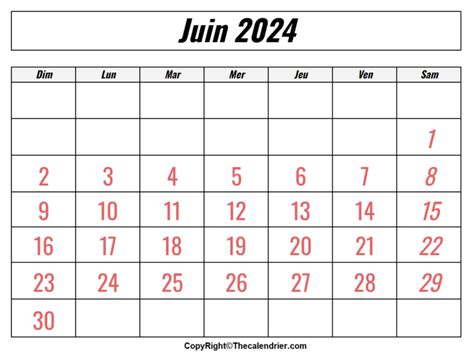 Calendrier Juin Imprimable The Calendrier