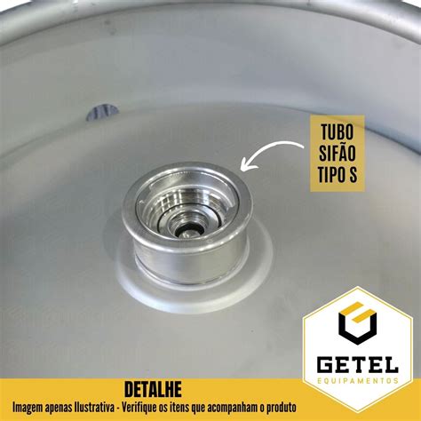 Barril de Chopp 50L Sifão Euro Aço Inox 304