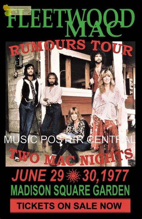 Fleetwood Mac 1977 Rumours 11x17 Tour Color Poster Etsy