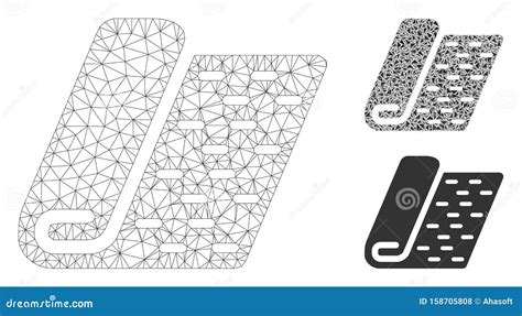 Textile Roll Vector Mesh Network Model And Triangle Mosaik Icon Vektor