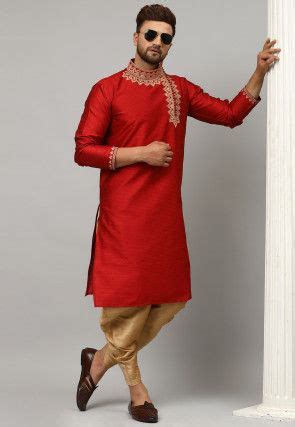 Red Dhoti Kurta Ethnic Wear For Men Buy Latest Indian Outfits For