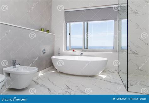 Modern Bathroom White stock image. Image of style, door - 120398511