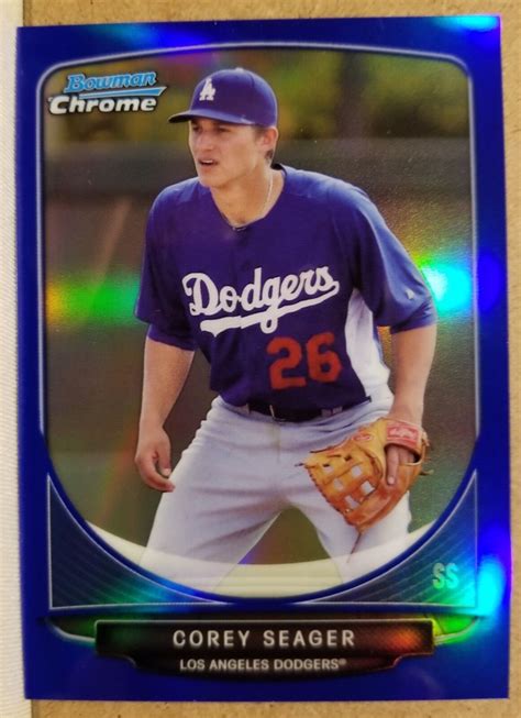 2013 Bowman Chrome Draft Blue Refractor Corey Seager RC 18 99 TP 42 EBay