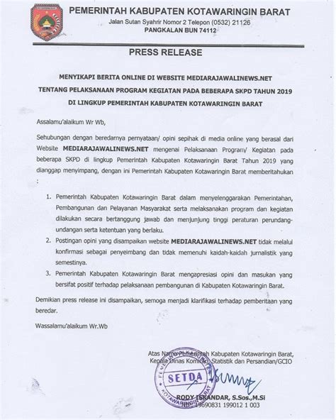 Contoh Press Release Pemerintahan 51 Koleksi Gambar