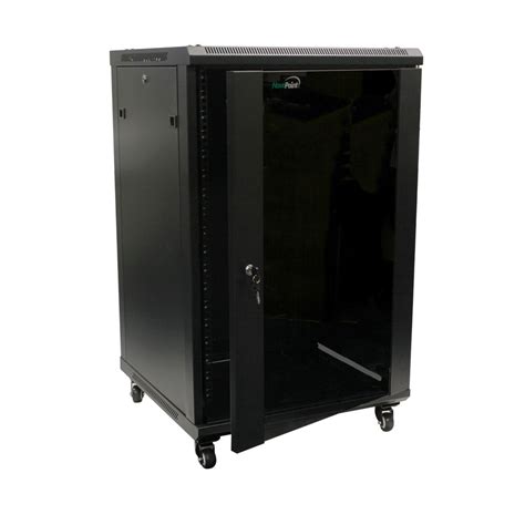 NavePoint 18U Server Cabinet Wall Mount Rack Enclosure With Caster