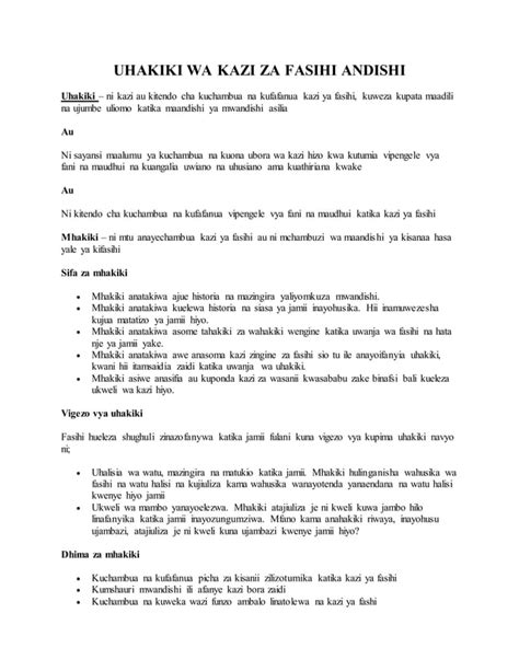 Uhakiki Wa Kazi Za Fasihi Andishi Pdf