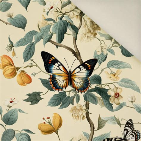 Butterfly Flowers Wz 2 Welur Tapicerski Welur Tapicerski