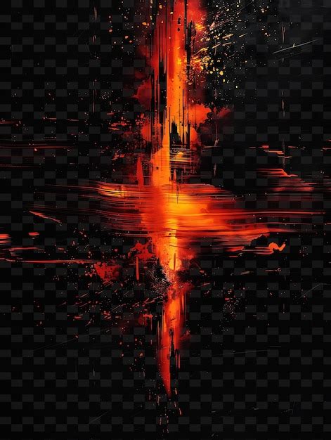 A Fire Burns In A Dark Background Premium AI Generated PSD