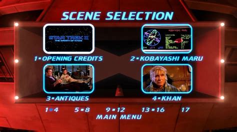 Star Trek Ii The Wrath Of Khan 1982 Dvd Movie Menus