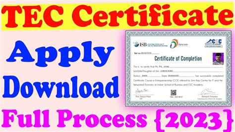 Csc Tec Register Tec Certificate Apply Online Csc