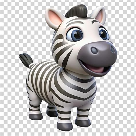 Zebra Feliz En 3D Aislada Sobre Un Fondo Transparente Archivo PSD Premium