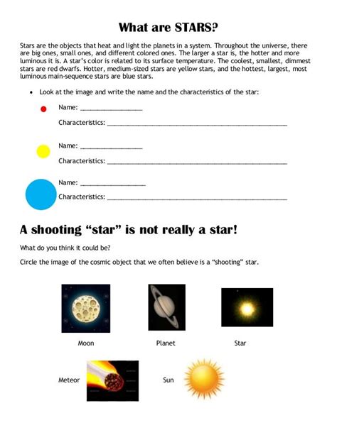 Solar system worksheet