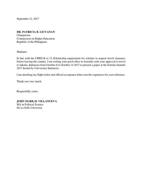 Letter To Ched Indonesia Pdf