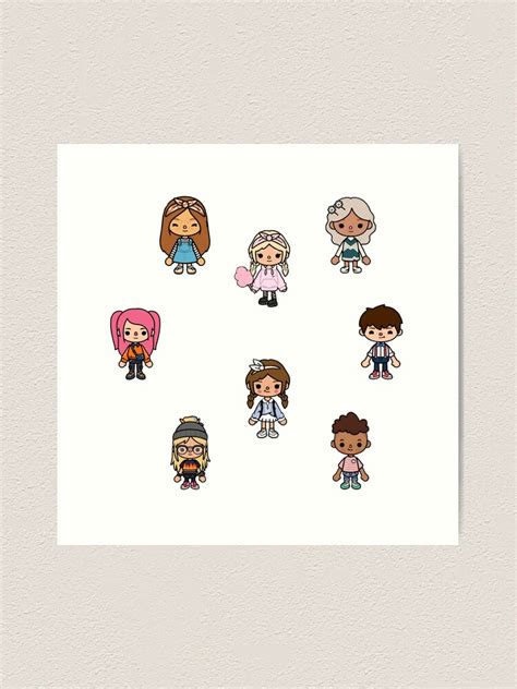 Toca Boca Characters Pack Art Print For Sale By Nokenoma Redbubble