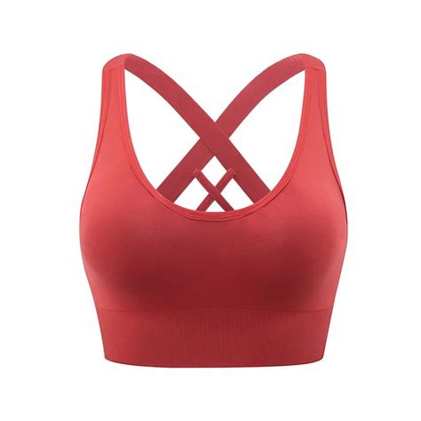 Baywell Strappy Sports Bra For Women Sexy Crisscross Back Medium