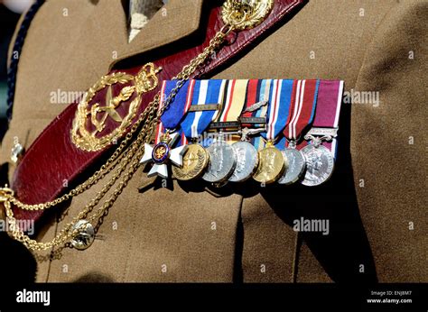 Soldier of the Royal Gurkha Rifles in ceremonial uniform with medals ...