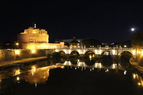 Castel Sant'Angelo Bridge at Night