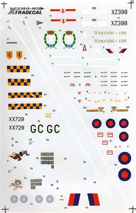 XtraDecal 012 48 1 48 Sepecat Jaguar GR 1 RAF Decal Sheet