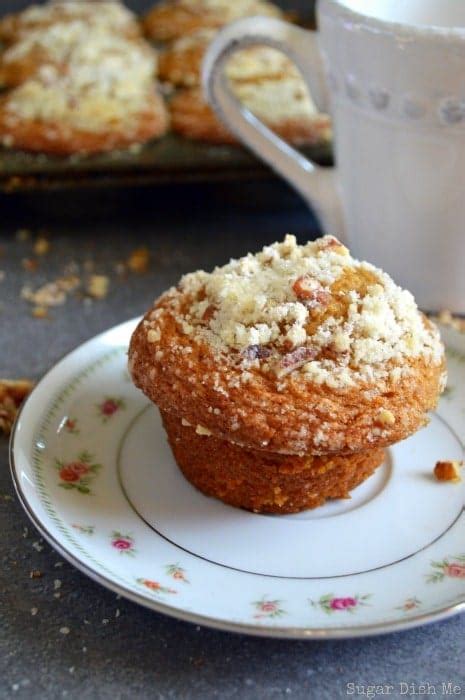 Sweet Potato Muffins with Pecan Streusel - Sugar Dish Me