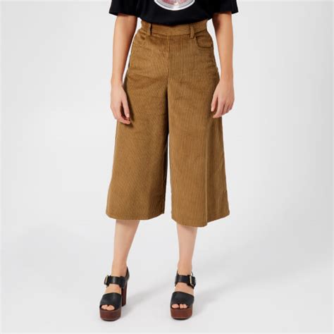 See By Chloé Womens Corduroy Culottes Mustard Brown Free Uk