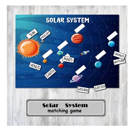 Solar System Matching Game Busy Book Solar System Activity Etsy