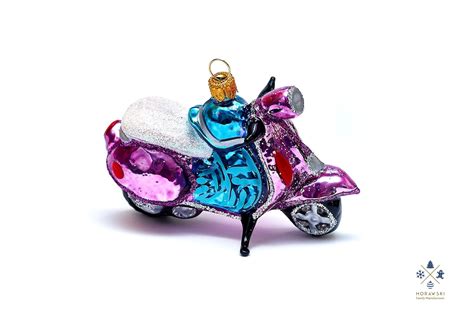 Handmade Glass Vespa Scooter Christmas Ornament Collectible Etsy